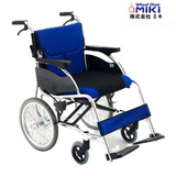  輪椅, 日本Miki MCSC43JL(小輪) 藍色坐墊 blue cushion 手推輪椅, 鋁合金輪椅  