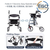 EGO AW881 助行兩用輪椅( 可作助行器，輪椅使用) 雙避震AID WALK FOLD
