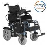 星之輪椅 EGO E12 MAX 越障版電動輪椅 - 2026 最新午夜藍 (Midnight Blue)，配備 9 寸大前輪與韓國 LG 鋰電池