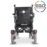 星之輪椅 EGO E12 PRO 2026 年新色款 - 輕便可摺式電動輪椅， 背部設有小袋， 增加儲存空間， 背部顯示圖
