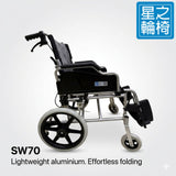 SW70_2026_black 可拆扶手，手推輪椅， 側面