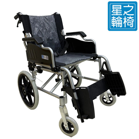 SW70_2026_black 可拆扶手，手推輪椅 front side